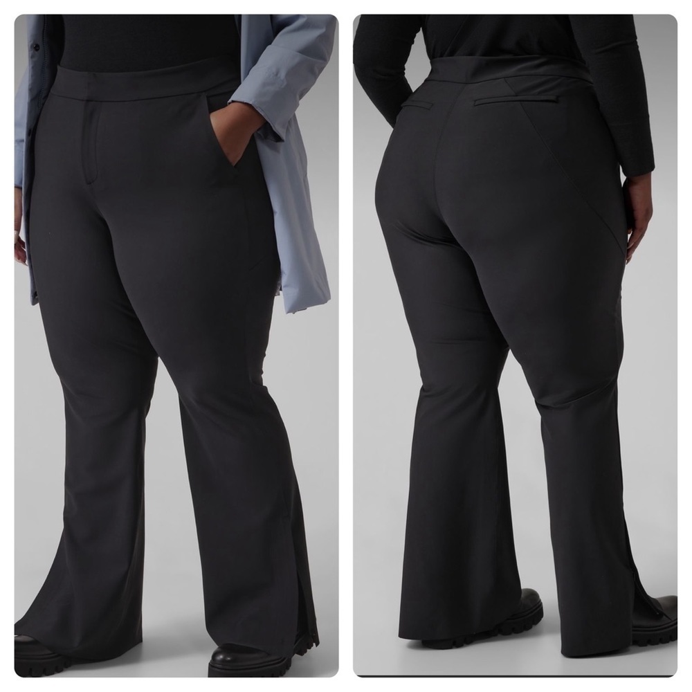Athleta Stellar Flare Trouser Black Pant Size 18